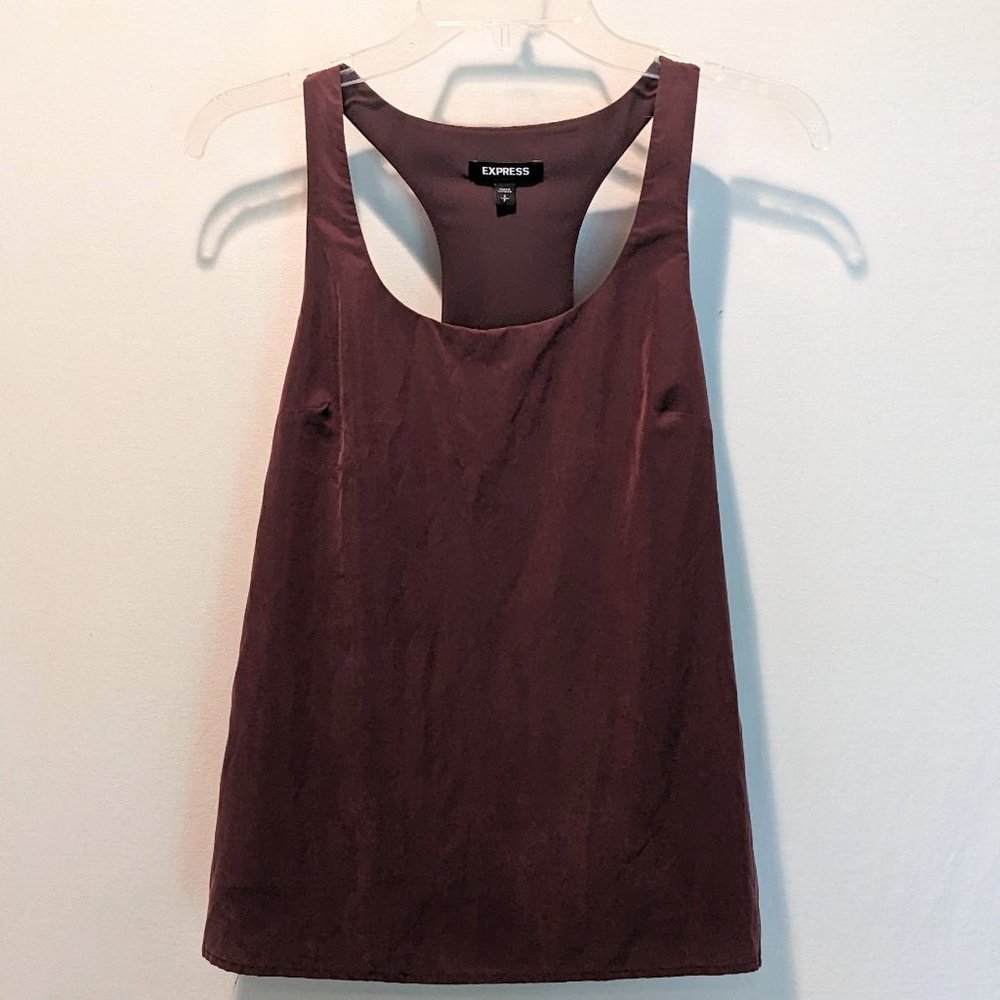 Express Burgundy Velvet Tank Top | SM